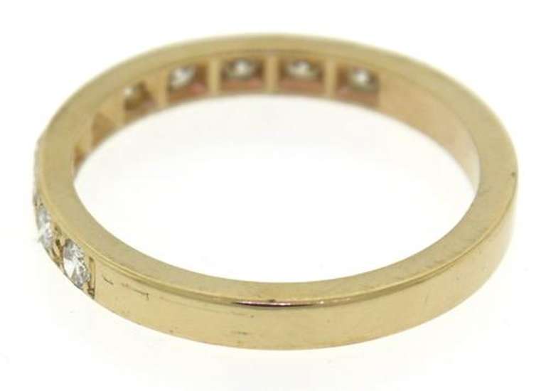 Fabulous Yellow Gold Round Brilliant Cut Diamond Band