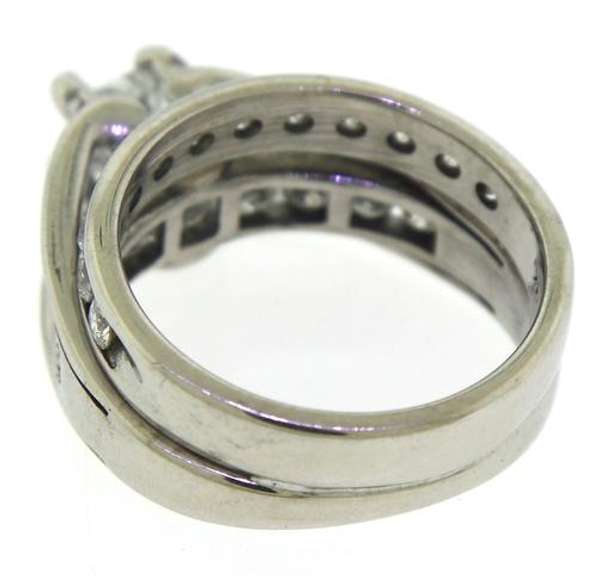 Classic 14kt WG Princess Cut Center with Channel Style Wedding Set