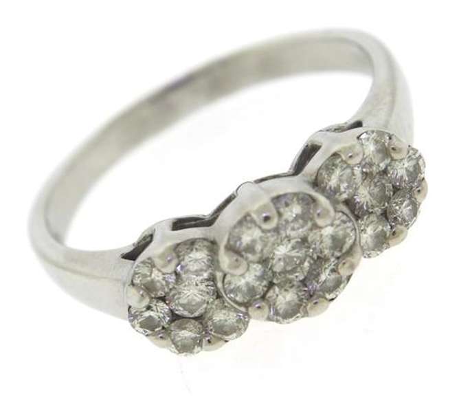 Dazzling White Gold Diamond Cluster Ring