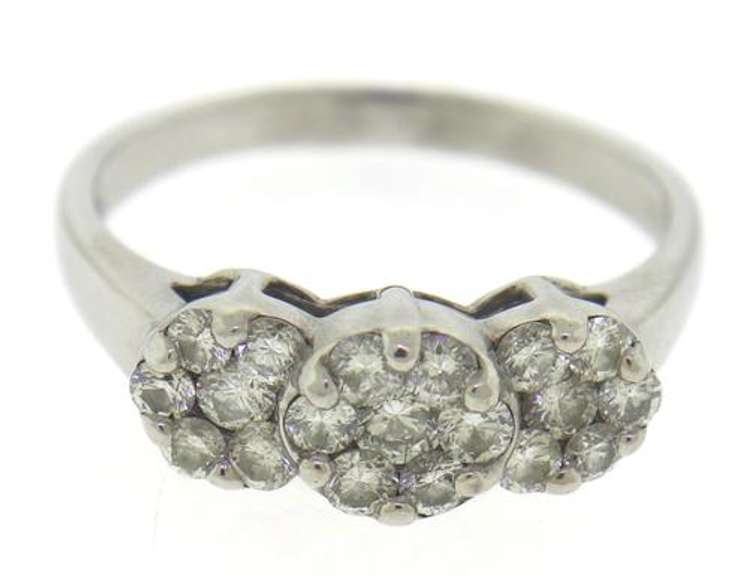 Dazzling White Gold Diamond Cluster Ring