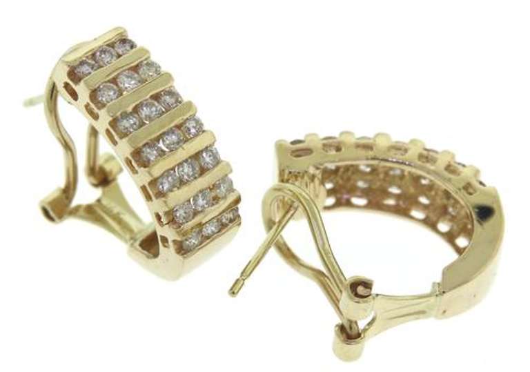 Stunning Yellow Gold RBC Bar Channel Earrings