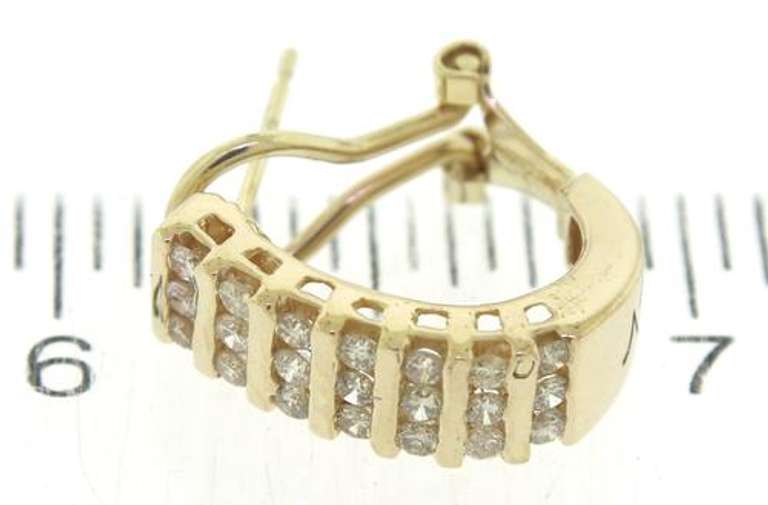 Stunning Yellow Gold RBC Bar Channel Earrings