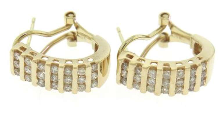 Stunning Yellow Gold RBC Bar Channel Earrings