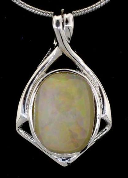 Lovely Opal Necklace in Sterling Silver