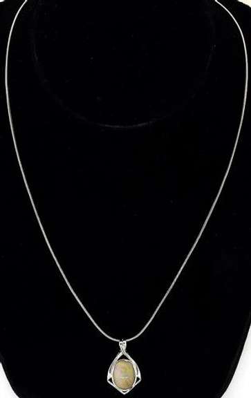 Lovely Opal Necklace in Sterling Silver