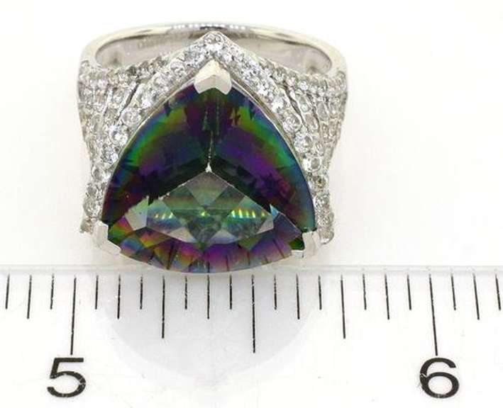 Exquisite Mystic Topaz Ring in Sterling Silver