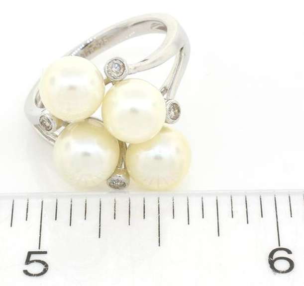 Classy Pearl & Diamond Ring in Sterling Silver