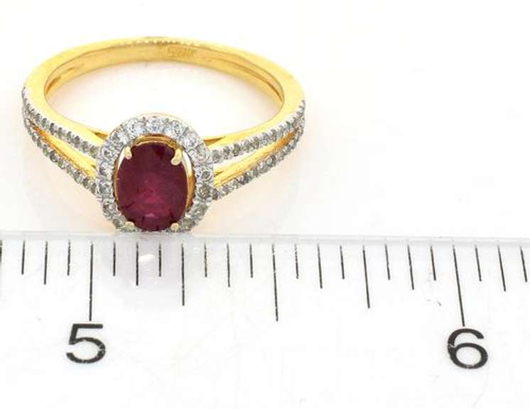 Beautiful Ruby & Sapphire Halo Ring in Vermeil