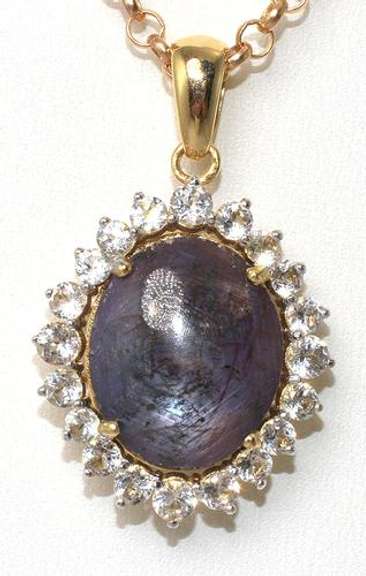 Huge 17.74CT Ruby & White Sapphire Necklace in Vermeil