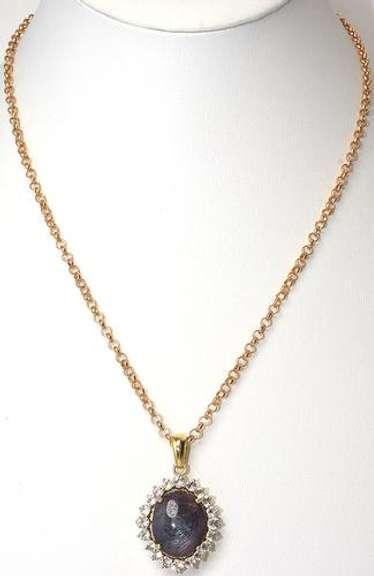 Huge 17.74CT Ruby & White Sapphire Necklace in Vermeil