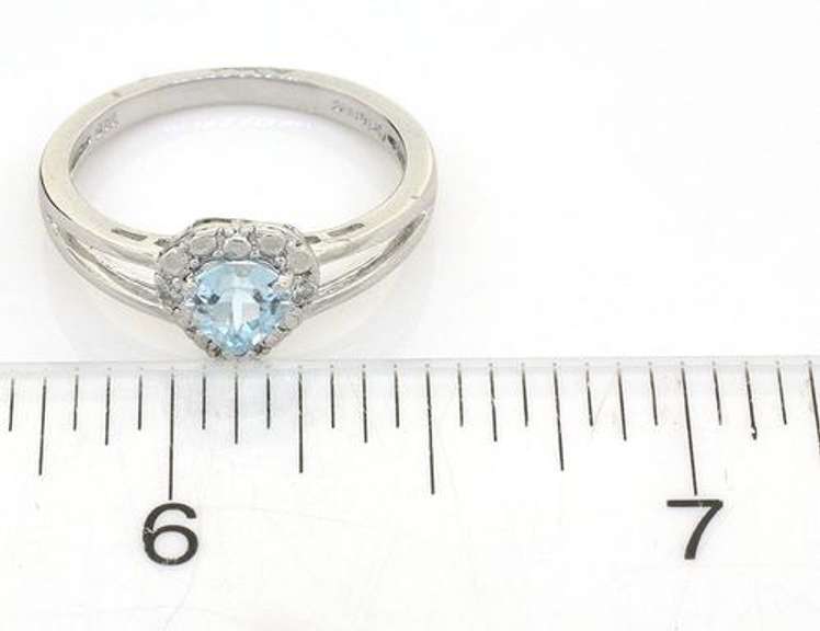 Sweet Heart-Cut Aquamarine & Diamond Ring in Sterling Silver