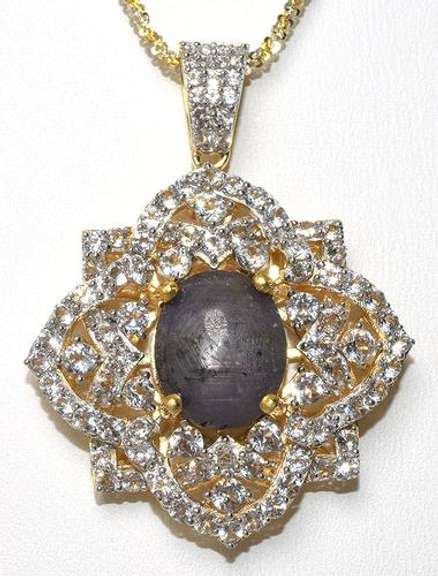 Dazzling Ruby & Topaz Necklace in Vermeil