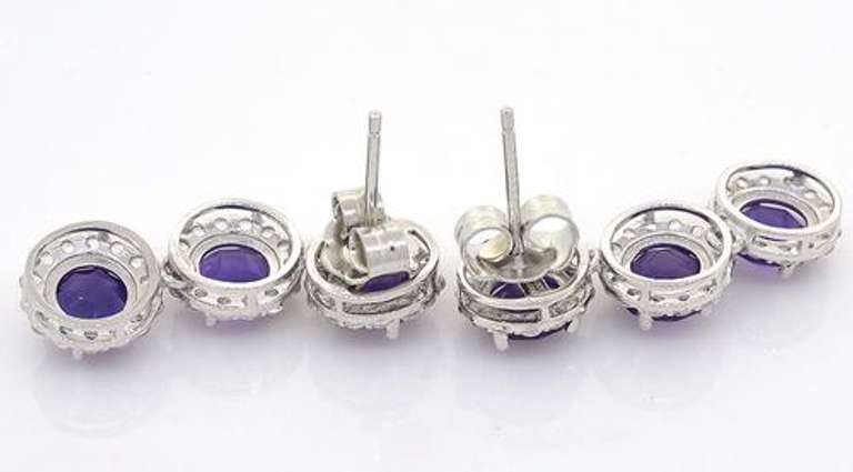 Playful Amethyst & Topaz Earrings in Sterling Silver