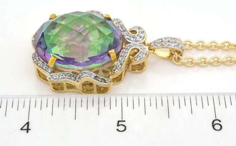 Lovely Mystic Quartz & Topaz Necklace in Vermeil