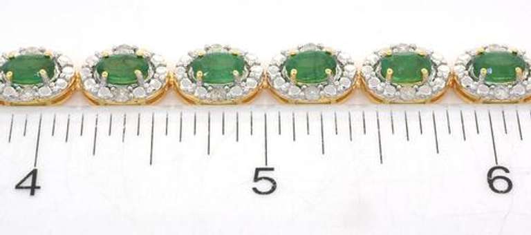 Glittering Emerald & Diamond Bracelet in Vermeil
