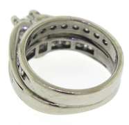 Classic 14kt WG Princess Cut Center with Channel Style Wedding Set