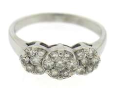 Dazzling White Gold Diamond Cluster Ring