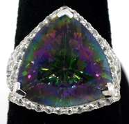 Exquisite Mystic Topaz Ring in Sterling Silver