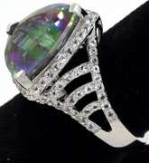 Exquisite Mystic Topaz Ring in Sterling Silver
