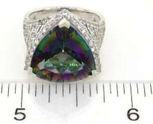 Exquisite Mystic Topaz Ring in Sterling Silver