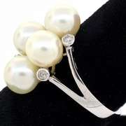 Classy Pearl & Diamond Ring in Sterling Silver
