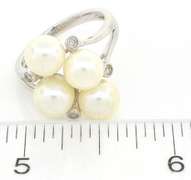Classy Pearl & Diamond Ring in Sterling Silver