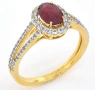 Beautiful Ruby & Sapphire Halo Ring in Vermeil