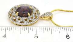 Lovely Massive 13.00CT Ruby & Sapphire Necklace in Vermeil