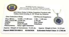 Lovely Massive 13.00CT Ruby & Sapphire Necklace in Vermeil