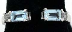 Sweet Aquamarine & Diamond Ring in Sterling Silver