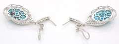 Beautiful Turquoise & Diamond Earrings in Sterling Silver