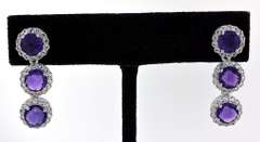 Playful Amethyst & Topaz Earrings in Sterling Silver