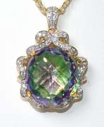 Lovely Mystic Quartz & Topaz Necklace in Vermeil