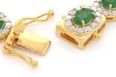 Glittering Emerald & Diamond Bracelet in Vermeil