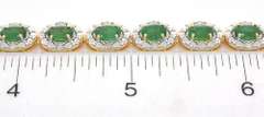 Glittering Emerald & Diamond Bracelet in Vermeil