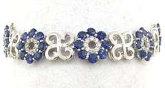 Fabulous Floral 9.8CTW Tanzanite & CZ Bracelet in Sterling Silver