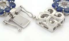 Fabulous Floral 9.8CTW Tanzanite & CZ Bracelet in Sterling Silver