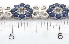 Fabulous Floral 9.8CTW Tanzanite & CZ Bracelet in Sterling Silver