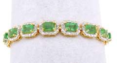 Inspiring Emerald & Diamond Bracelet in Vermeil