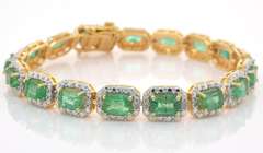 Inspiring Emerald & Diamond Bracelet in Vermeil