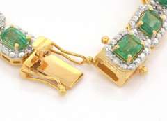 Inspiring Emerald & Diamond Bracelet in Vermeil