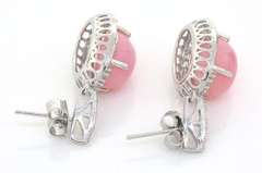 Charming Pink Opal & Topaz Earrings in Sterling Silver