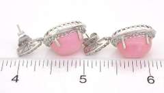Charming Pink Opal & Topaz Earrings in Sterling Silver