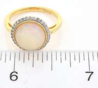 Tasteful Opal & Diamond Ring in Vermeil