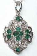 Dazzling Emerald & CZ Necklace in Sterling Silver