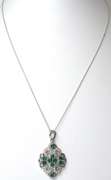 Dazzling Emerald & CZ Necklace in Sterling Silver