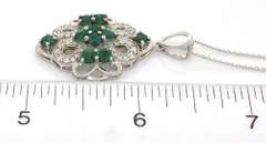 Dazzling Emerald & CZ Necklace in Sterling Silver