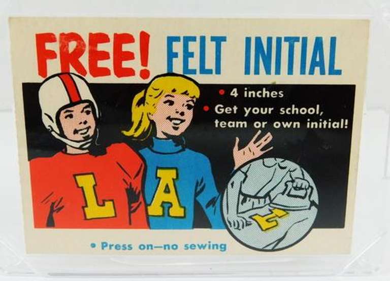 Rare 1958 Topps Free Felt Initial Baseball Offer