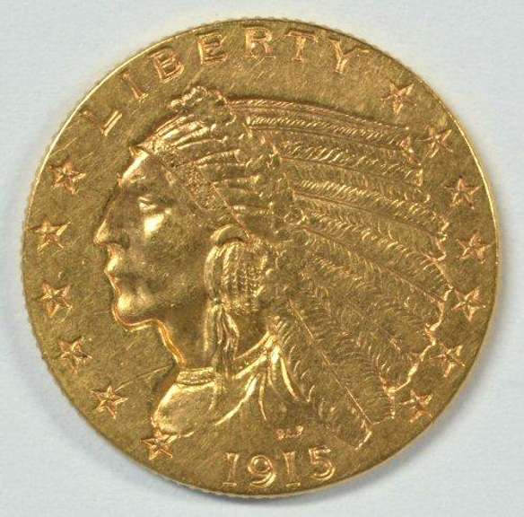 Super lovely 1915 US $2.50 Indian Gold Piece