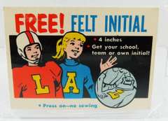 Rare 1958 Topps Free Felt Initial Baseball Offer